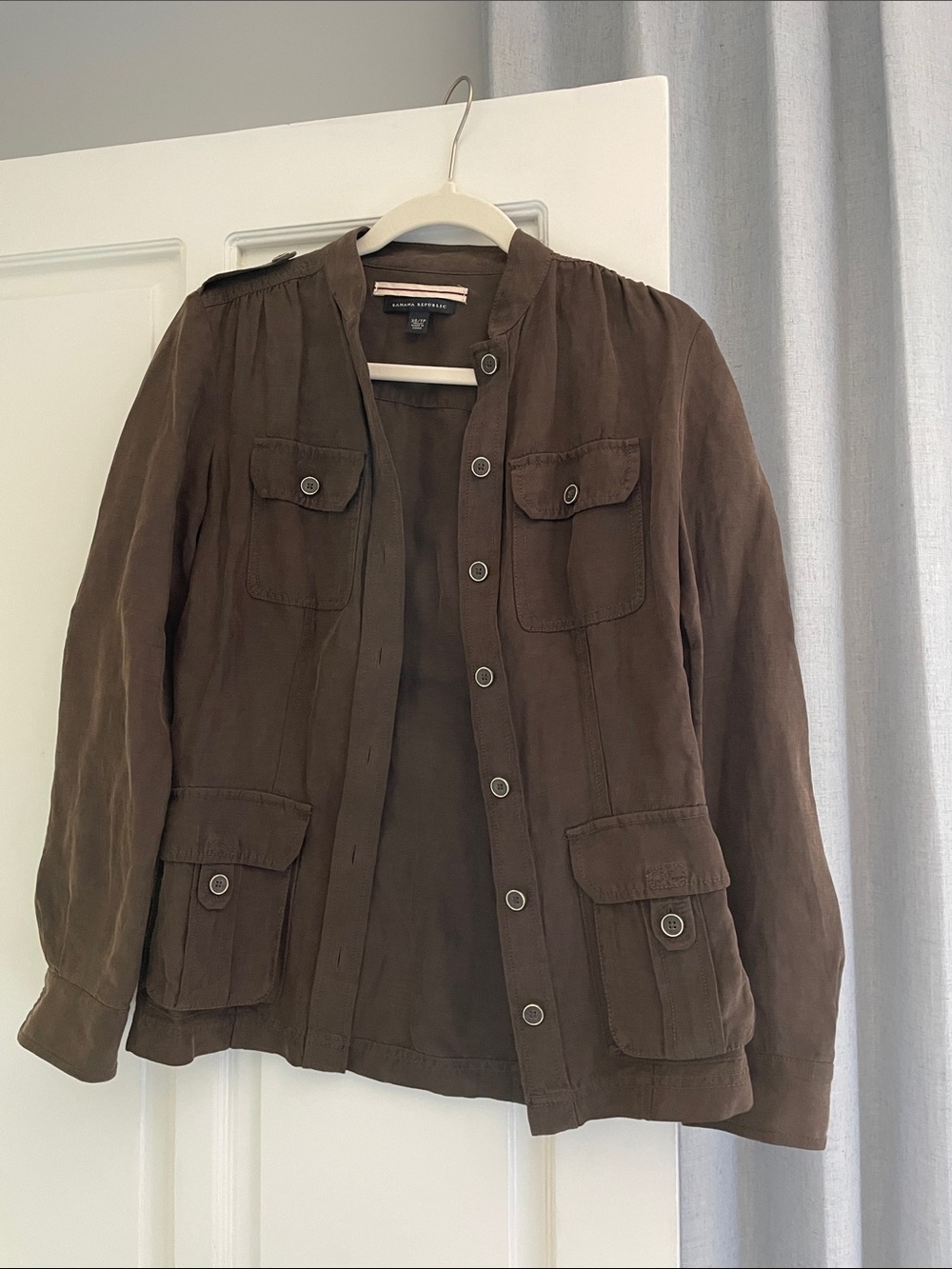 Banana Republic Army Green Utility Jacket with Flap Pockets XS